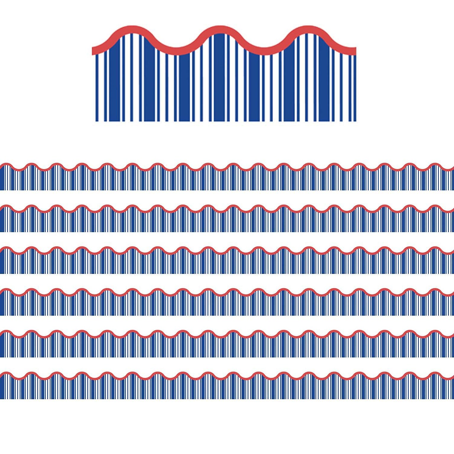 Carson Dellosa Education Scalloped Border, 2.25 x 234, Nautical Stripe (CD-108296-6)