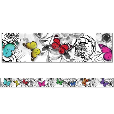 Schoolgirl Style™ Woodland Whimsy Straight Border, 3" x 216', Butterflies (CD-108365-6)