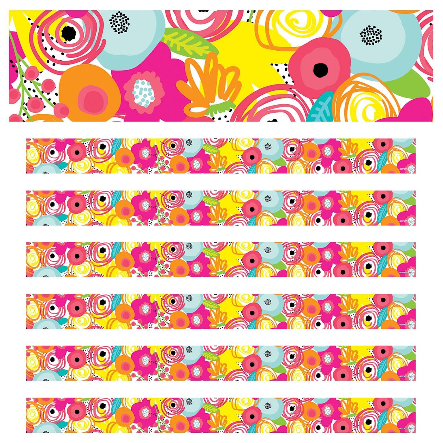 Schoolgirl Style Simply Stylish Straight Border, 3 x 216, Tropical Floral(CD-108386-6)