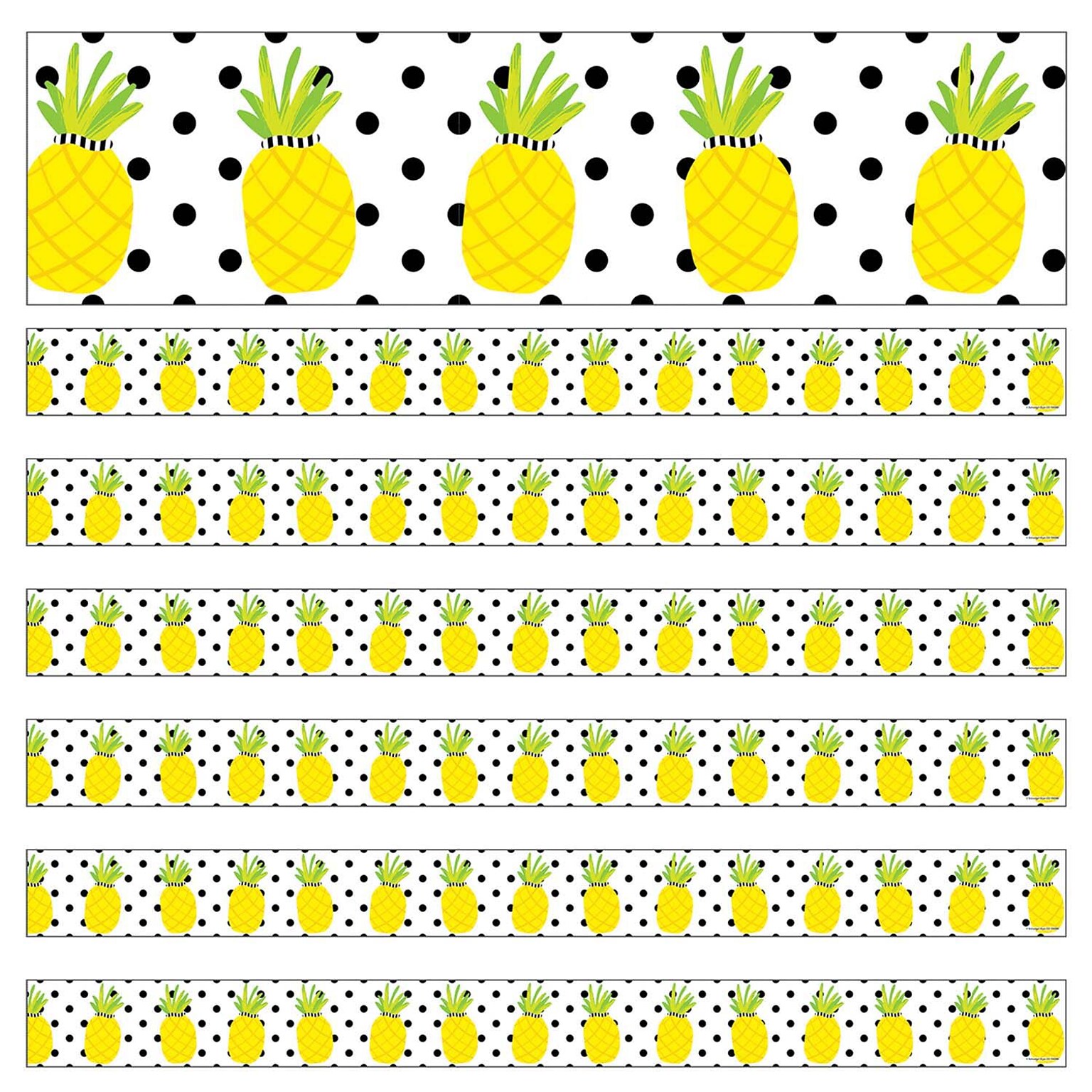 Schoolgirl Style Simply Stylish Straight Border, 3 x 216, Tropical Pineapples (CD-108388-6)