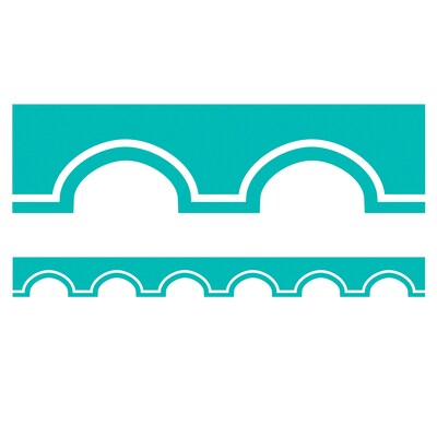 Schoolgirl Style Simply Stylish Scalloped Border, 3 x 234, Turquoise and White Awning (CD-108391-6