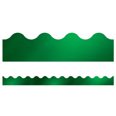 Carson Dellosa Education Sparkle + Shine Scalloped Border, 2.25 x 234, Emerald Green Foil (CD-1084