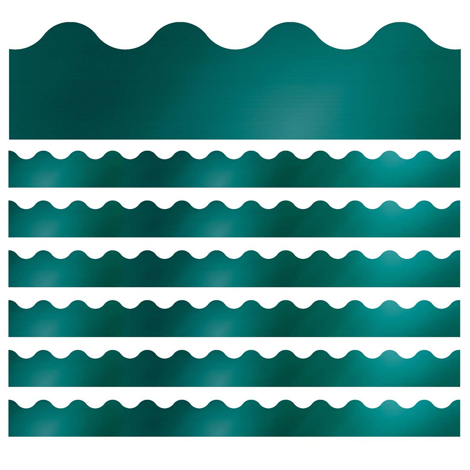 Carson Dellosa Education Sparkle + Shine Scalloped Border, 2.25 x 234, Teal Foil (CD-108402-6)