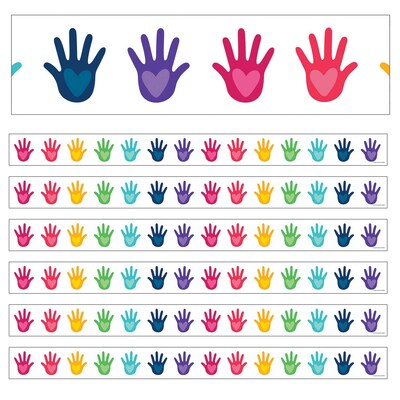 Carson Dellosa Education Straight Border, 3 x 216, One World Hands with Hearts (CD-108405-6)