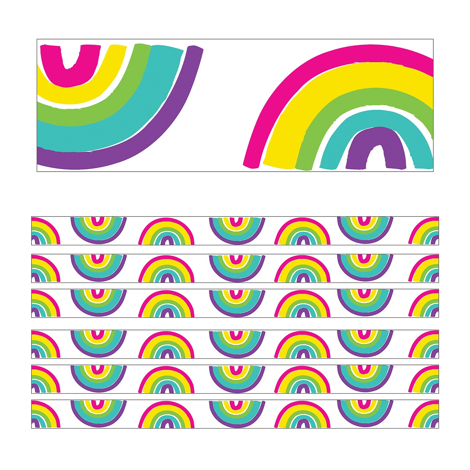 Carson Dellosa Education Kind Vibes Straight Border, 3 x 216, Rainbows (CD-108432-6)