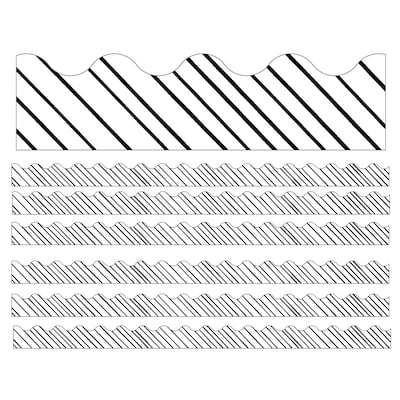 Carson Dellosa Education Kind Vibes Scalloped Border, 2.25 x 234, Black & White Stripes (CD-108434