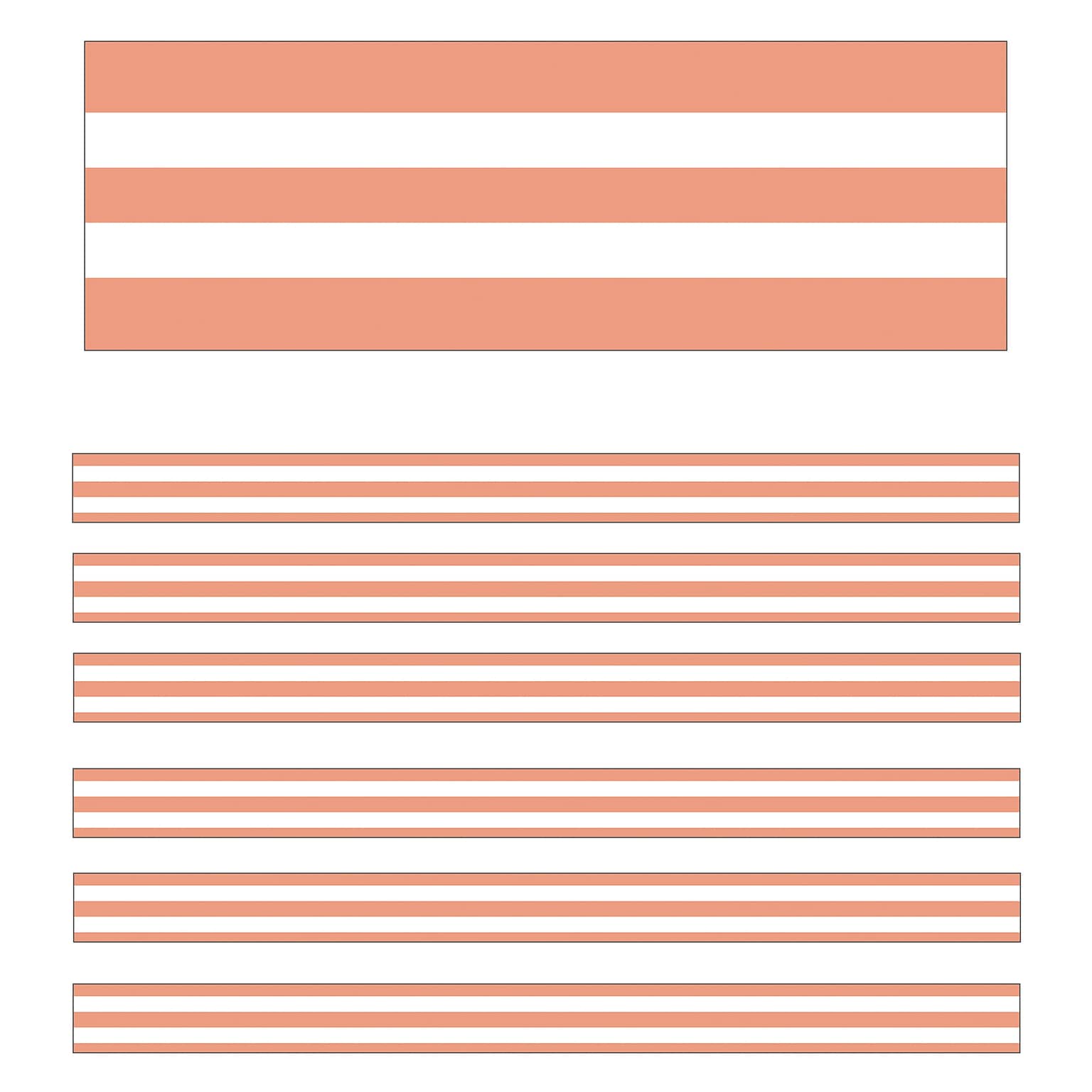 Schoolgirl Style™ Simply Stylish Straight Border, 2.25 x 234, Coral & White Stripes (CD-108442-6)