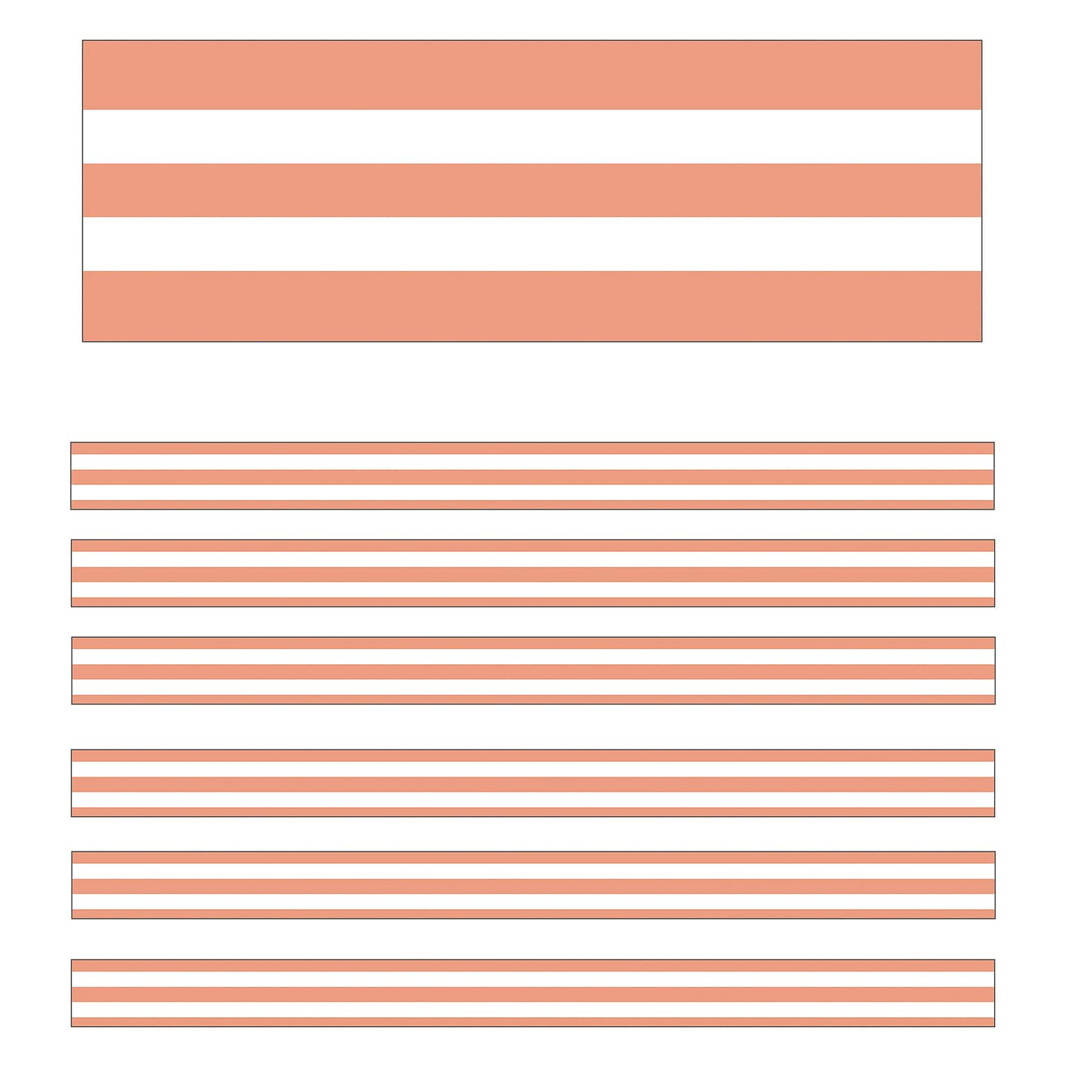 Schoolgirl Style™ Simply Stylish Straight Border, 2.25 x 234, Coral & White Stripes (CD-108442-6)