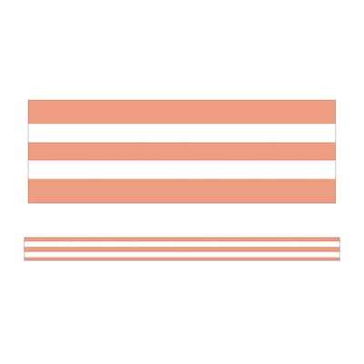 Schoolgirl Style™ Simply Stylish Straight Border, 2.25" x 234', Coral & White Stripes (CD-108442-6)