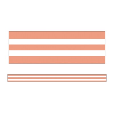 Schoolgirl Style™ Simply Stylish Straight Border, 2.25 x 234, Coral & White Stripes (CD-108442-6)