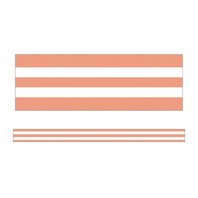 Schoolgirl Style™ Simply Stylish Straight Border, 2.25 x 234, Coral & White Stripes (CD-108442-6)