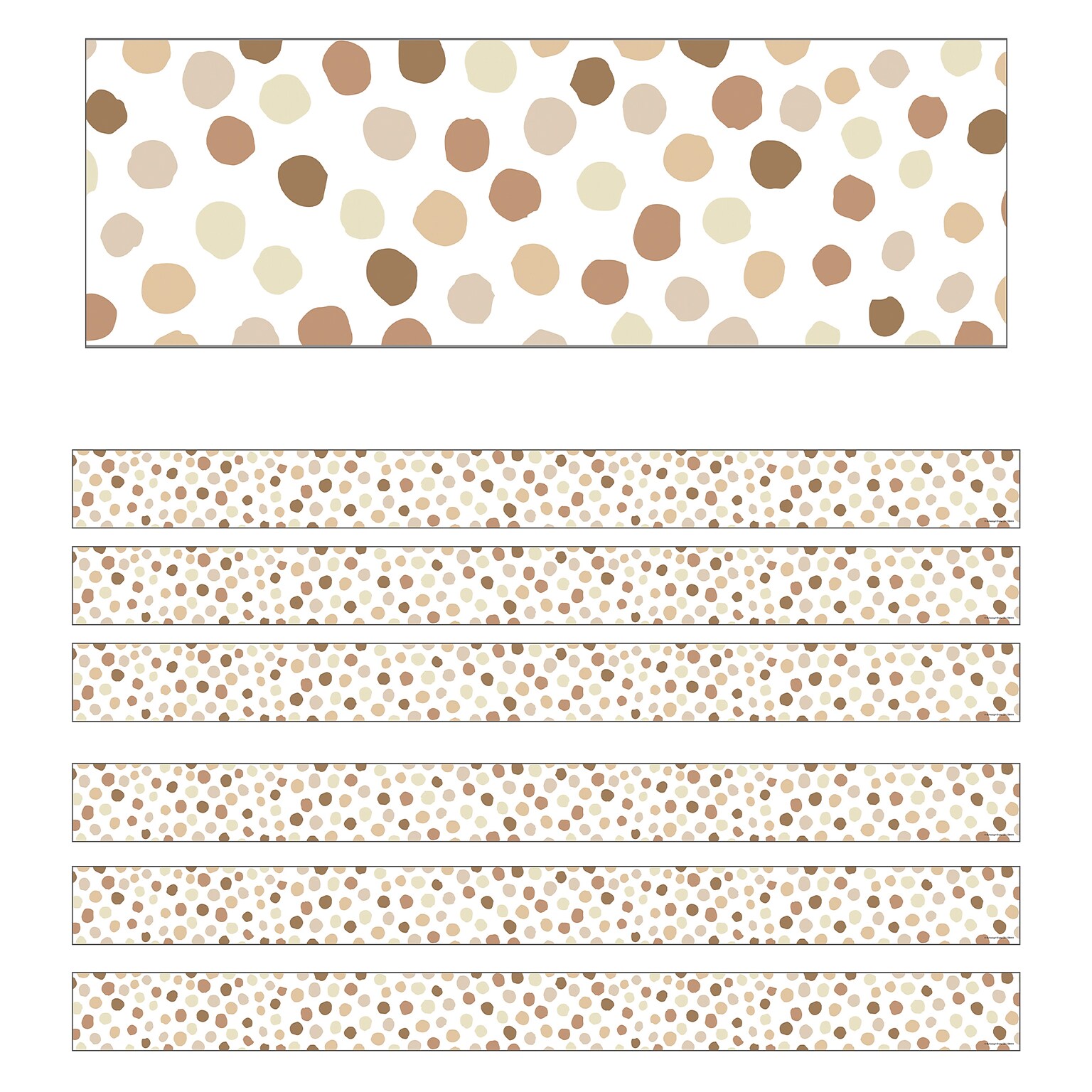 Schoolgirl Style™ Simply Stylish Straight Border, 3 x 216, Natural Polka Dots (CD-108444-6)