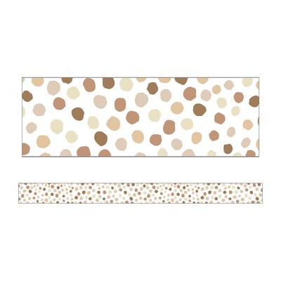 Schoolgirl Style™ Simply Stylish Straight Border, 3" x 216', Natural Polka Dots (CD-108444-6)