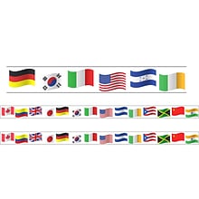 Charles Leonard Magnetic Straight Border, 1.5 x 48, World Flags Theme (CHL28108-2)