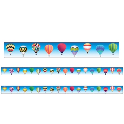 Charles Leonard Borders/Trims, Magnetic, Rectangle Cut - 1-1/2 x 24, Hot Air Balloon Theme, 24 pe