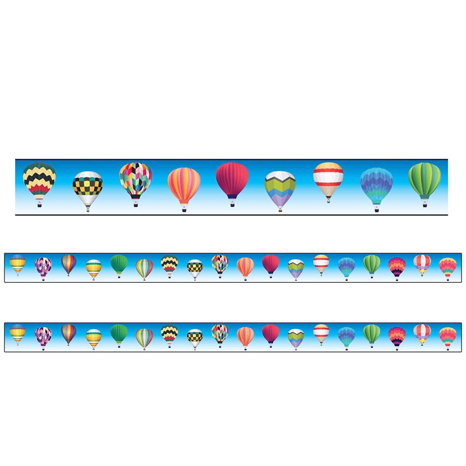 Charles Leonard Borders/Trims, Magnetic, Rectangle Cut - 1-1/2 x 24, Hot Air Balloon Theme, 24 per Pack, 2 Packs (CHL28110-2)