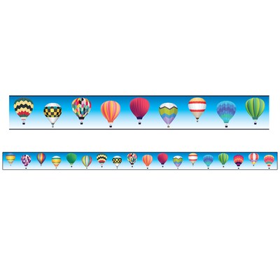 Charles Leonard Borders/Trims, Magnetic, Rectangle Cut - 1-1/2 x 24, Hot Air Balloon Theme, 24 pe