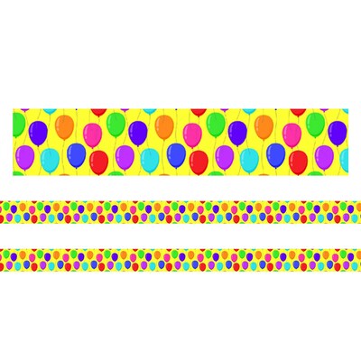 Charles Leonard Magnetic Straight Border, 1.5" x 48', Balloon Theme (CHL28112-2)