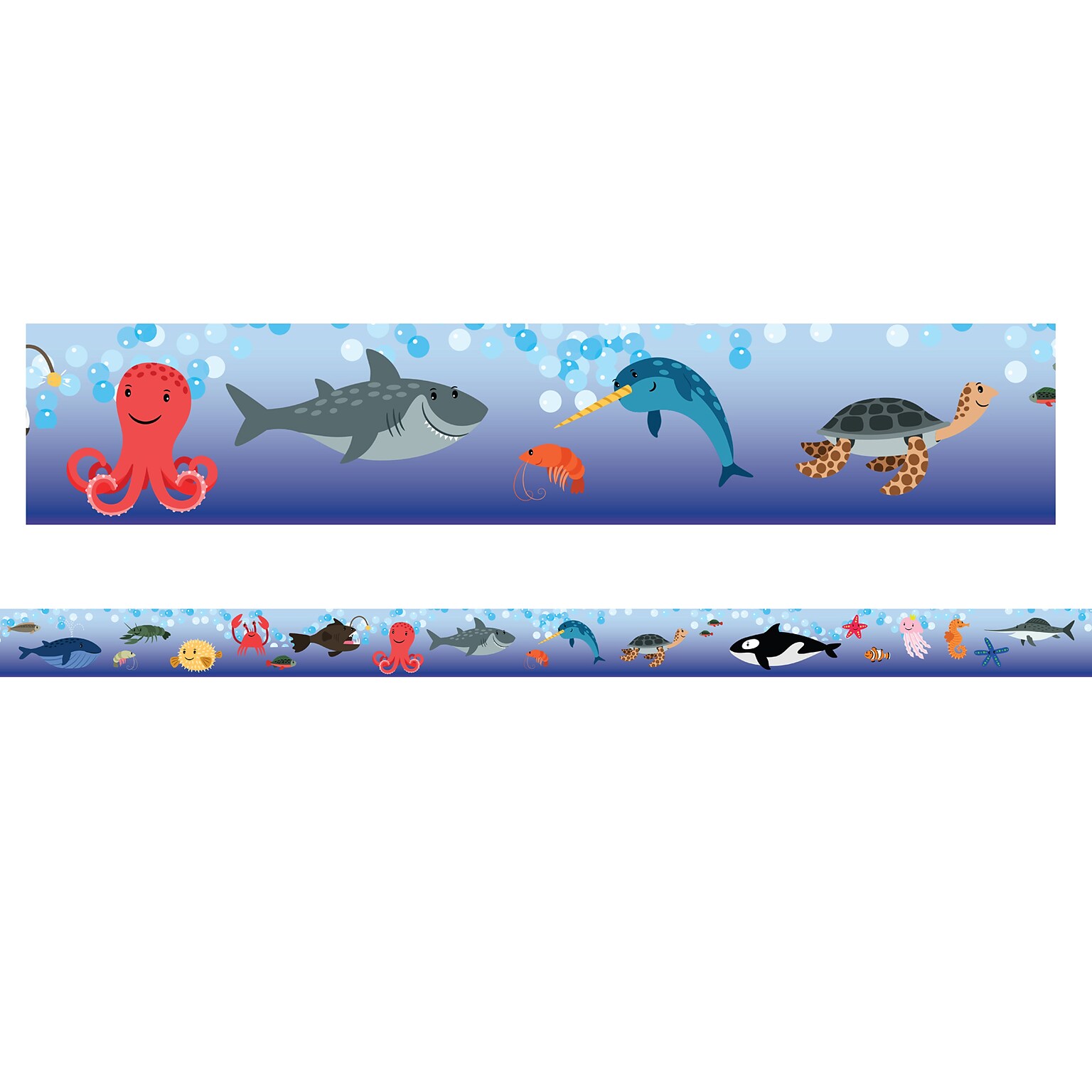 Charles Leonard Magnetic Straight Border, 1.5 x 24, Sea Life Theme (CHL28118)