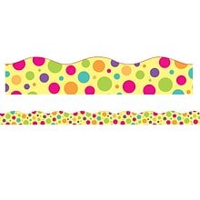 Charles Leonard Borders/Trims, Magnetic, Scallop Cut - 1-1/2 x 24, Colorful Dot Theme, 24 per Pac