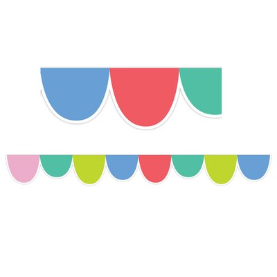 Creative Teaching Press Rainbow Drops Scalloped Border, 3 x 2, 24/Pack, 3 Packs/Bundle (CTP10427-3