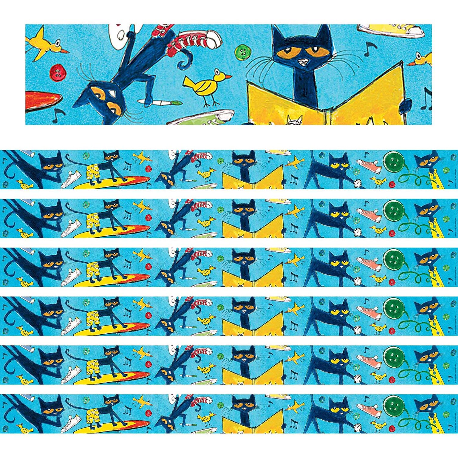Edupress Straight Border, 3 x 210, Pete the Cat Spotlight (EP-325-6)