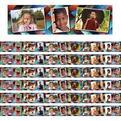 Edupress Multicultural Kids Postcards Photo Border, 35 Feet Per Pack, 6 Packs (EP-3290-6)