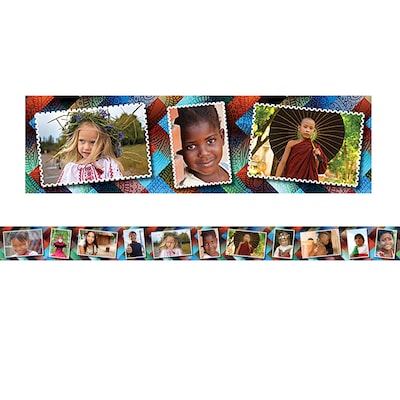 Edupress Multicultural Kids Postcards Photo Border, 35 Feet Per Pack, 6 Packs (EP-3290-6)