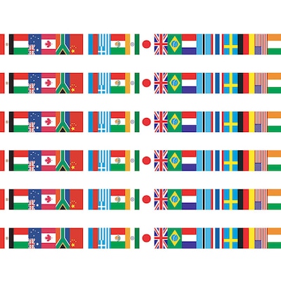 Edupress International Flags Spotlight Border™, 36 Per Pack, 6 Packs (EP-595-6)