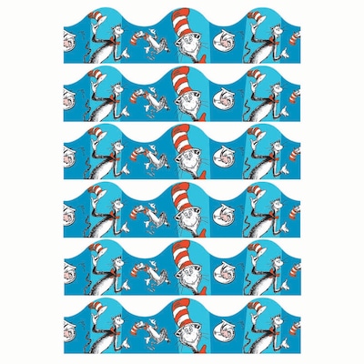 Eureka Cat in the Hat Blue Deco Trim®, 37 Feet Per Pack, 6 Packs (EU-845017-6)