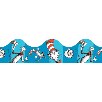 Eureka Cat in the Hat Blue Deco Trim®, 37 Feet Per Pack, 6 Packs (EU-845017-6)