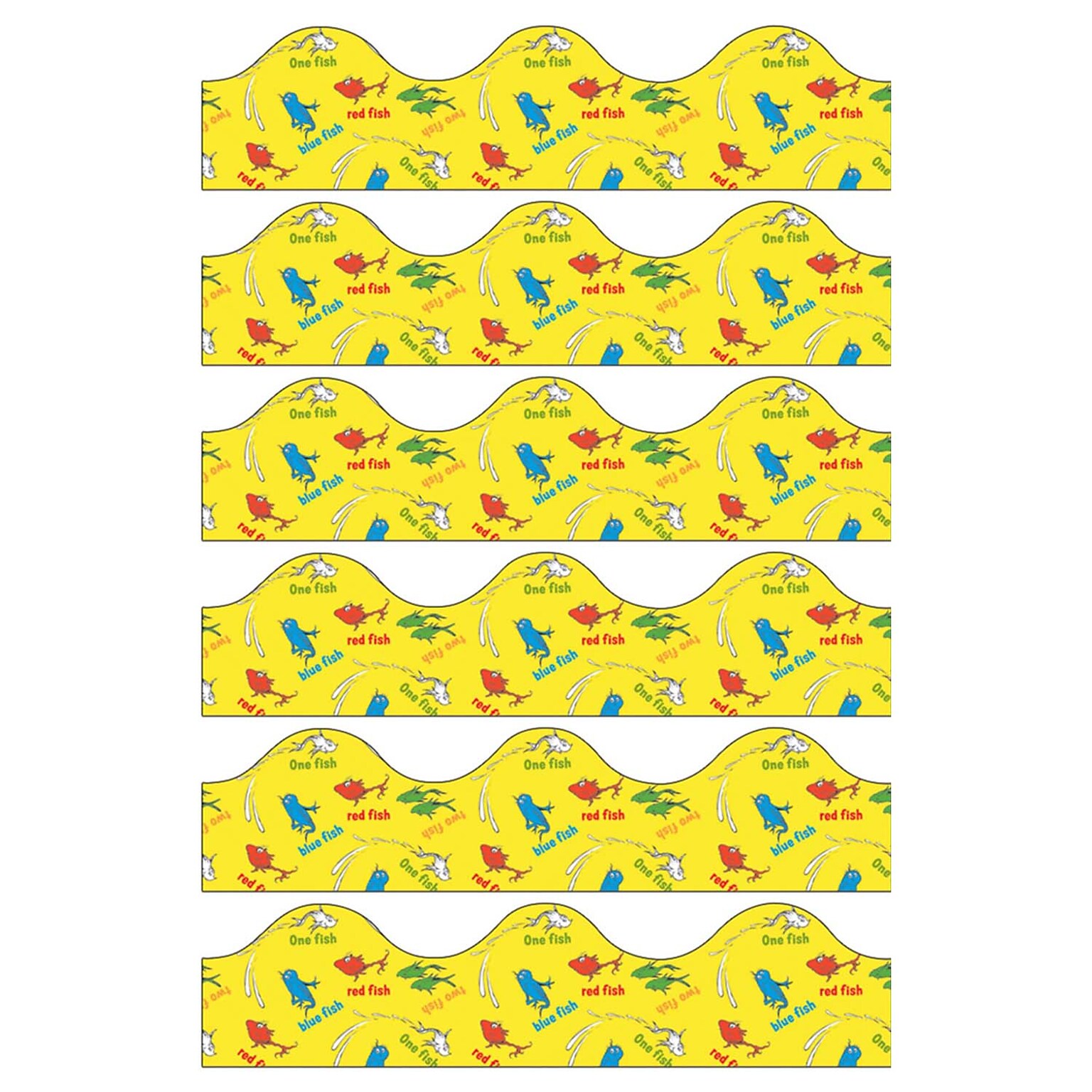 Eureka Dr. Seuss One Fish, Two Fish Deco Trim, 2.25 x 37, 6 Packs (EU-845025-6)