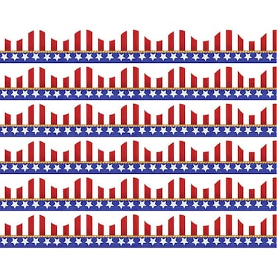 Eureka American Flags Electoral Deco Trim, 37 Feet Per Pack, 6 Packs (EU-845031-6)