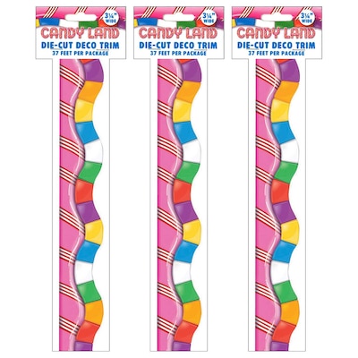 Eureka Candy Land™ Dimensional Look Extra Wide Die Cut Deco Trim®, 37 Feet Per Pack, 3 Packs (EU-845