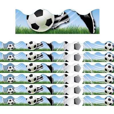 Eureka Scalloped Border, 2.25 x 222, Soccer Deco Trim (EU-845207-6)