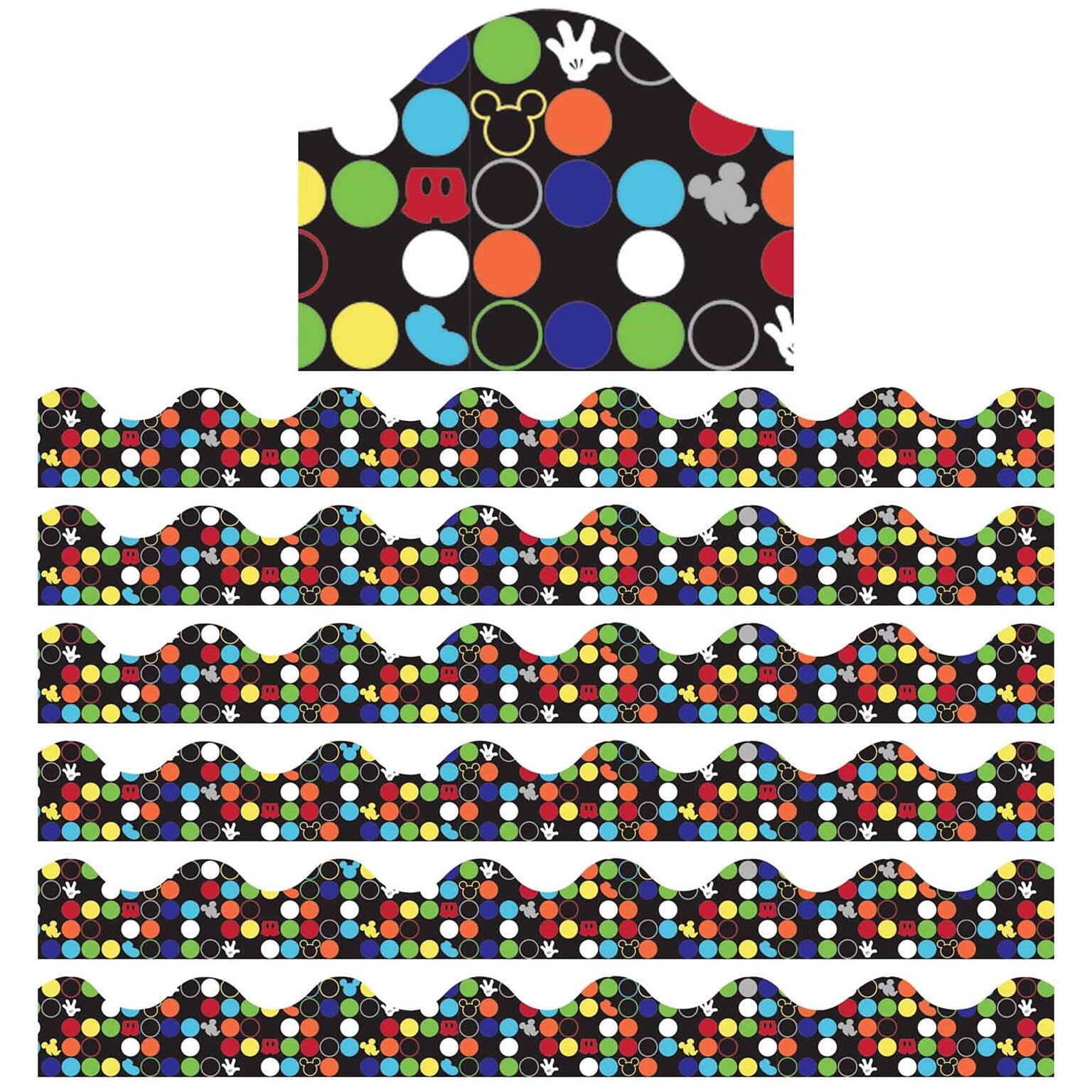 Eureka® Geo Mickey® Scalloped Border, 2.25 x 222, Icons (EU-845223-6)