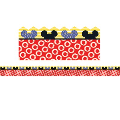 Eureka Mickey Color Pop! Peeking Head Extra Wide Deco Trim®, 37 Feet Per Pack, 3 Packs (EU-845227-3)