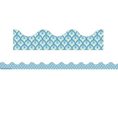 Eureka® Blue Harmony Scalloped Border, 2.25 x 222, Peacock  (EU-845276-6)