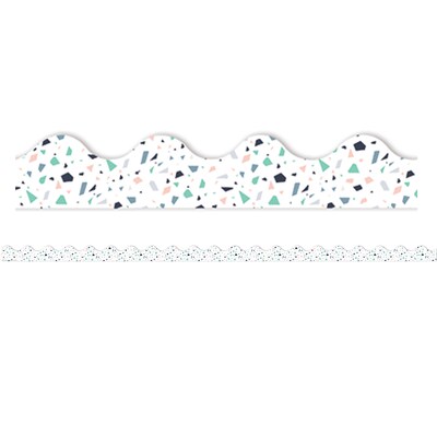 Eureka® Simply Sassy Scalloped Border, 2.25 x 222, White Terrazzo (EU-845317-6)