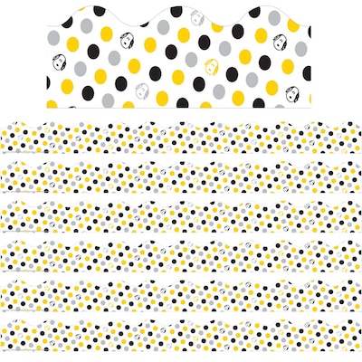 Eureka Peanuts® Touch of Class Dots Deco Trim® Extra Wide Die Cut, 37 Feet Per Pack, 3 Packs (EU-845
