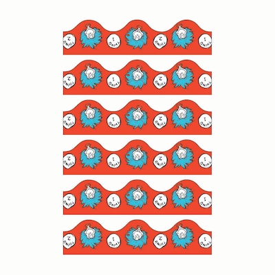 Eureka Dr. Seuss Thing 1 & 2 Deco Trim®, 37 Feet Per Pack, 6 Packs (EU-845601-6)