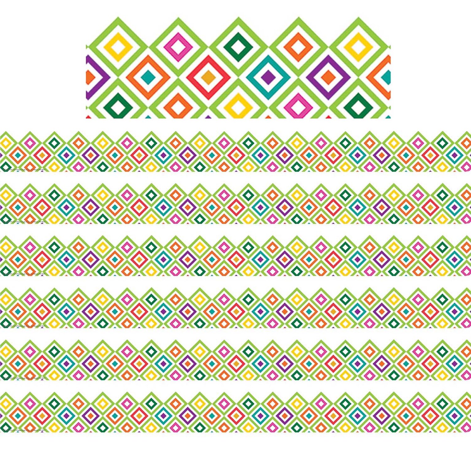 Eureka® A Sharp Bunch Extra Wide Die-Cut Border, 3.25 x 222, Diamond Pattern (EU-845628-6)