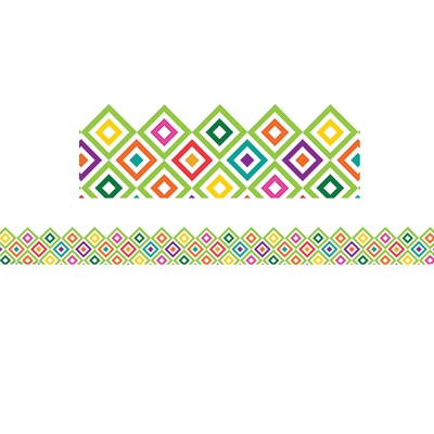 Eureka® A Sharp Bunch Extra Wide Die-Cut Border, 3.25" x 222', Diamond Pattern (EU-845628-6)