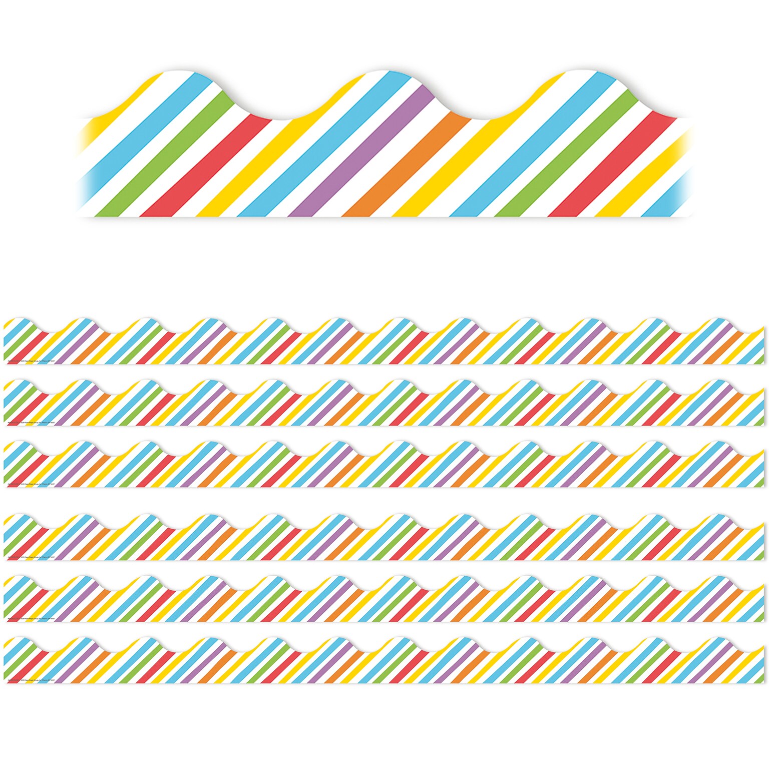 Eureka Growth Mindset Scalloped Border, 2.25 x 222, Rainbow Stripes Deco Trim (EU-845643-6)