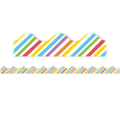Eureka Growth Mindset Scalloped Border, 2.25" x 222', Rainbow Stripes Deco Trim (EU-845643-6)