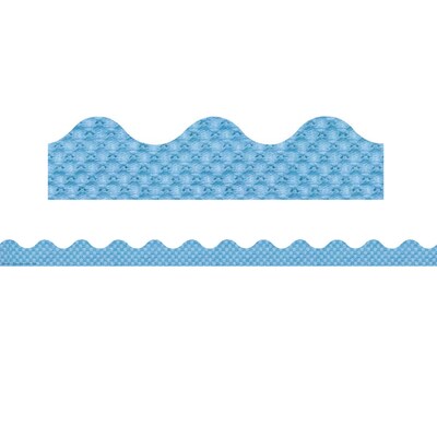 Eureka A Close-Knit Class Scalloped Border, 2.25 x 222, Blue Pointelle (EU-845646-6)