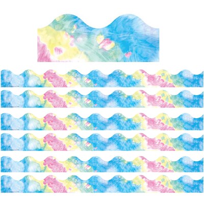Eureka Extra Wide Scalloped Border, 3.25 x 222, Fluorescent Tie-Dye (EU-845651-6)
