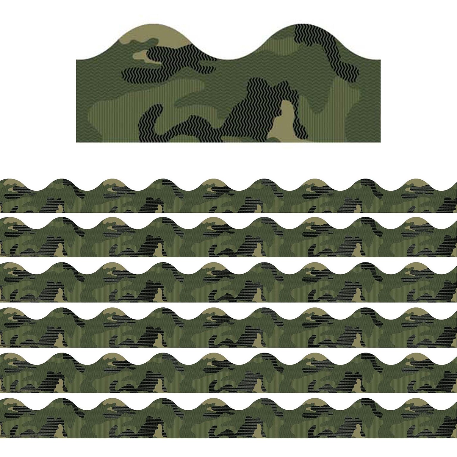 Eureka Extra Wide Scalloped Border, 3.25 x 222, Classic Camo (EU-845652-6)