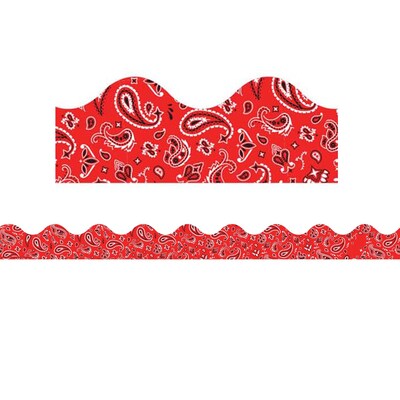 Eureka Extra Wide Scalloped Border, 3.25 x 222, Red Bandana (EU-845656-6)