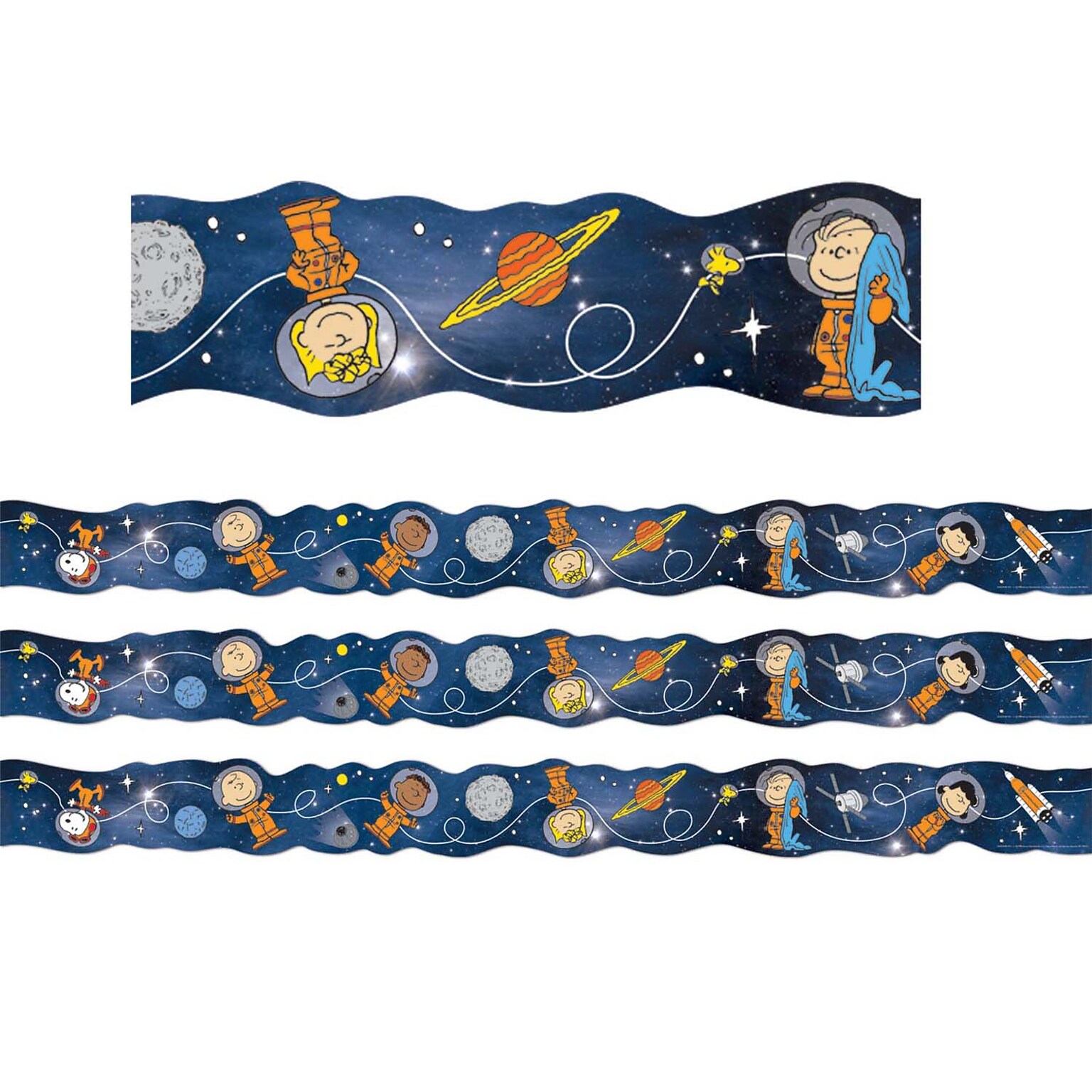 Eureka Extra Wide Die-Cut Border, 3.25 x 111, Peanuts NASA Character (EU-846300-3)
